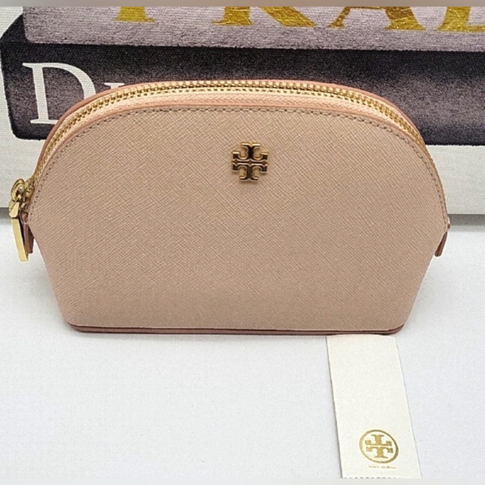 NWT Tory Burch Saffiano Leather Cosmetic Bag